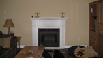 the fireplace before